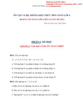 Ôn tập và hệ thống kiến thức môn Toán lớp 6